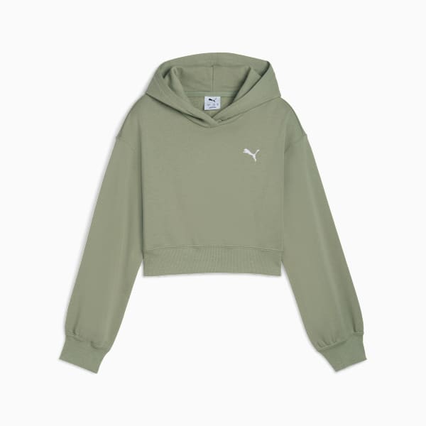 Wardrobe Essentials Big Kids' Short Length Hoodie, Lux Army, extralarge