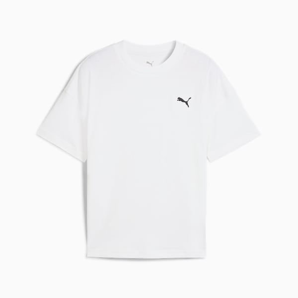 Wardrobe Essentials Big Kids' Relaxed Tee, PUMA White, extralarge