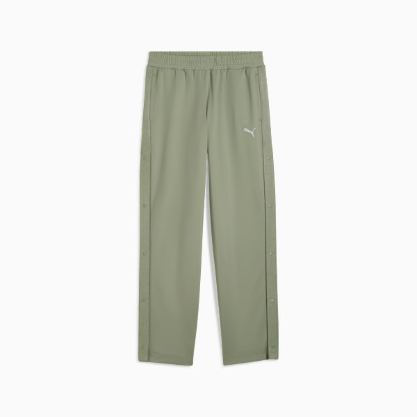 Wardrobe Essentials Big Kids' Relaxed Popper Pants, Lux Army, extralarge