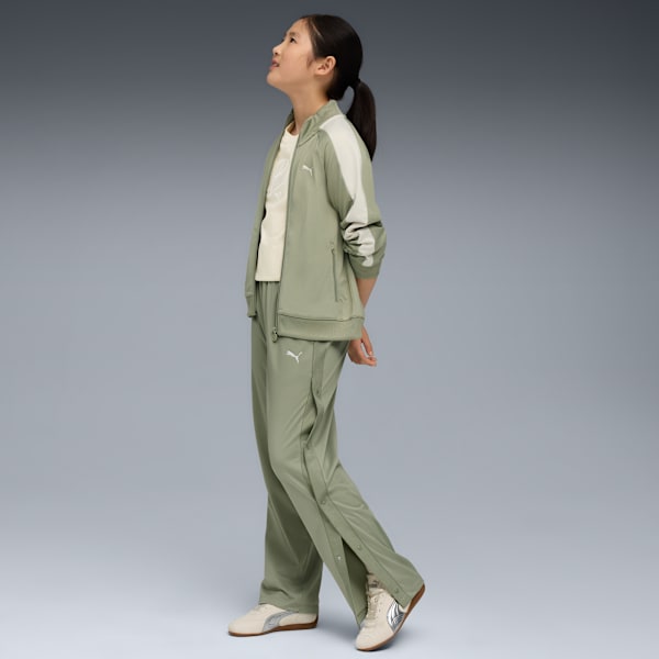 Wardrobe Essentials Big Kids' Relaxed Popper Pants, Lux Army, extralarge
