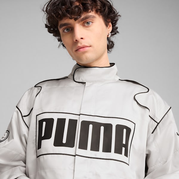 ARCHIVE SEASONAL Oversized Fit Racer Jacket, Glacial Gray, extralarge-IND