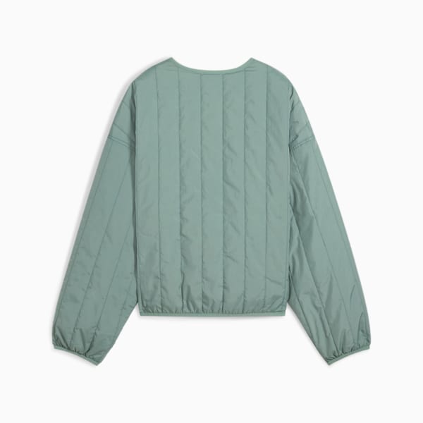 Wardrobe Essentials Women's Relaxed Reversible Liner Jacket, Green Moon, extralarge