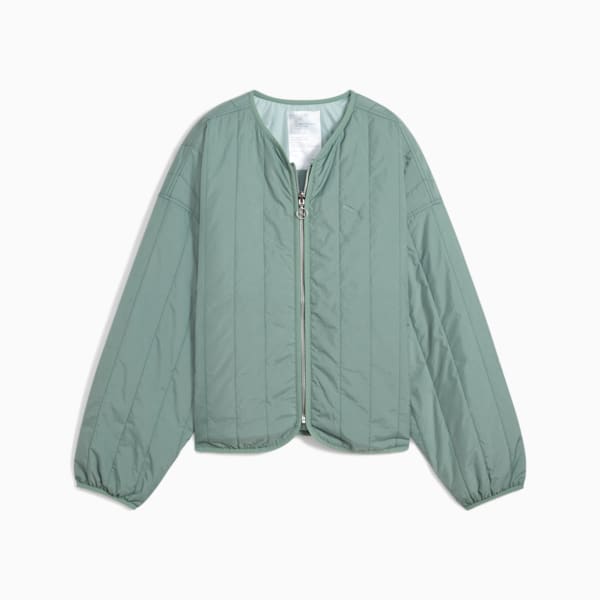 Wardrobe Essentials Women's Relaxed Reversible Liner Jacket, Green Moon, extralarge