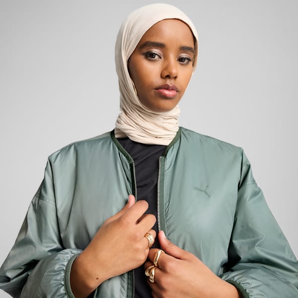 Wardrobe Essentials Women's Relaxed Reversible Liner Jacket, Green Moon, extralarge