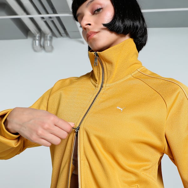 T7 Women's Relaxed Fit Track Jacket, Archive Gold, extralarge-IND