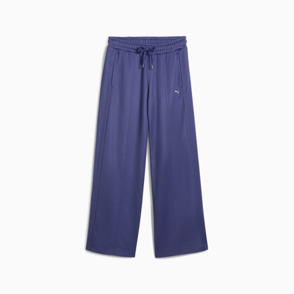 T7 Women's Relaxed Track Pants, Blue Crystal, extralarge-IND