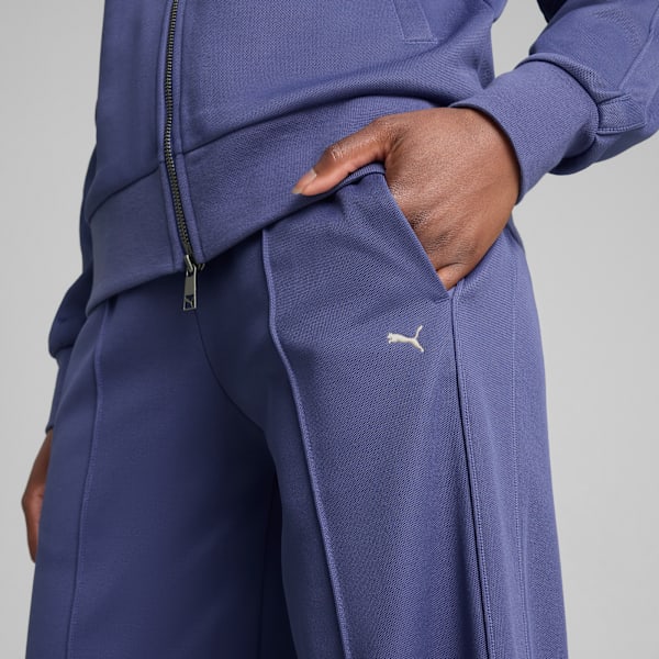 T7 Women's Relaxed Track Pants, Blue Crystal, extralarge-IND