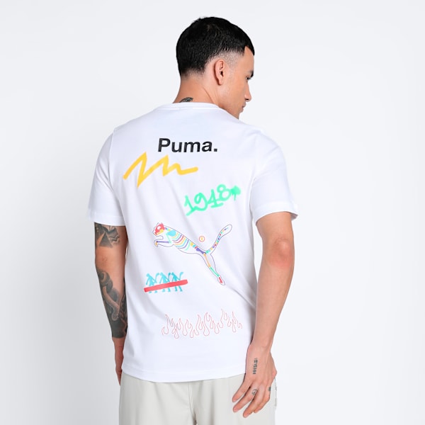 CLASSICS DRIP Men's Graphic Tee, PUMA White, extralarge-IND
