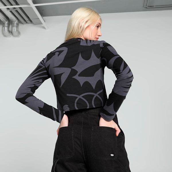 CLASSICS ARTISANAL Women's Slim Fit Crop Tee, PUMA Black, extralarge-IND