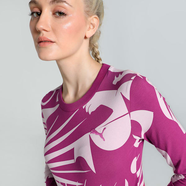 CLASSICS ARTISANAL Women's Slim Fit Crop Tee, Magenta Gleam, extralarge-IND