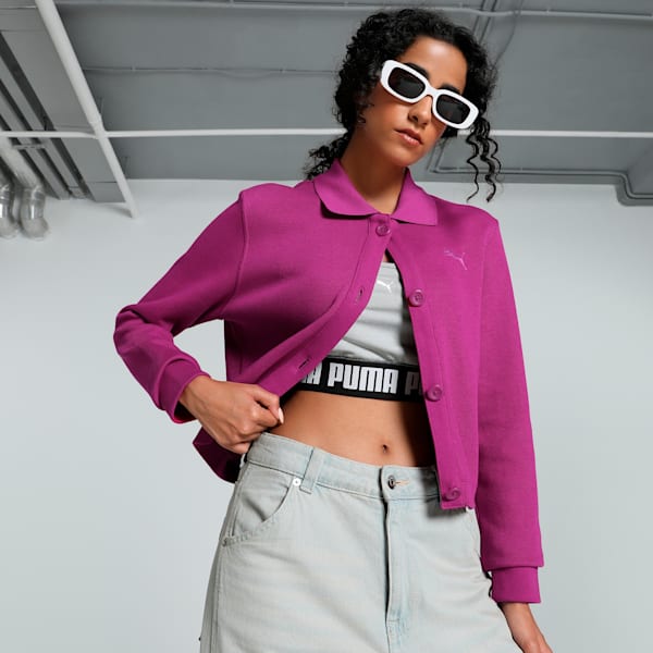 CLASSICS Artisanal Women's Cardigan, Magenta Gleam, extralarge-IND