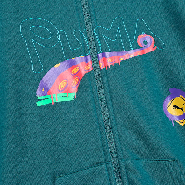 Classics Drip Hooded Youth Jacket, Cold Green, extralarge-IND