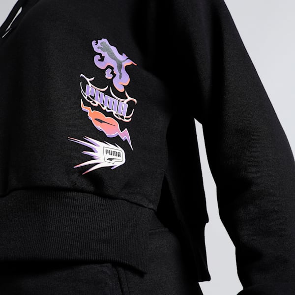 CLASSICS BRAND LOVE Women's Relaxed Fit Hoodie, PUMA Black, extralarge-IND