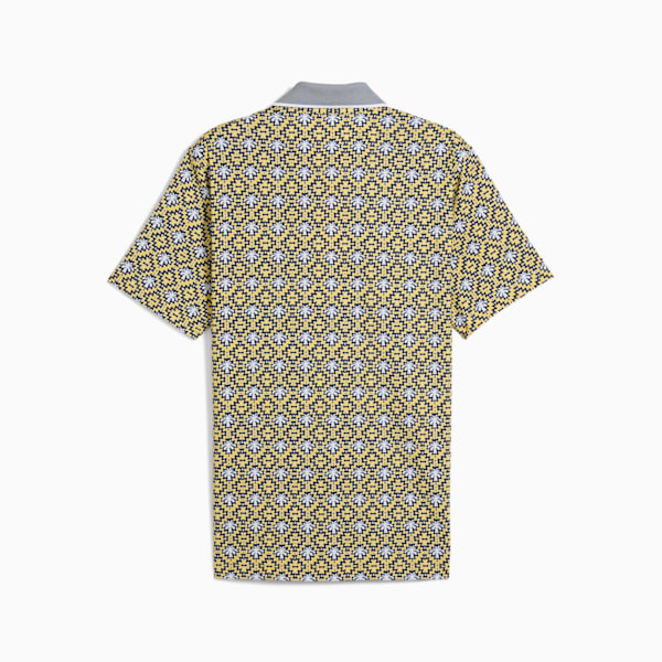 メンズ ゴルフ PUMA x PTC タイル 半袖 ポロシャツ, Red Fire-Sunny Yellow, extralarge-JPN