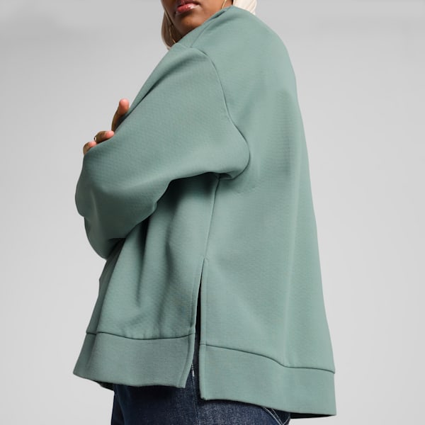Wardrobe Essentials Women's Oversized Crew Sweatshirt, Green Moon, extralarge
