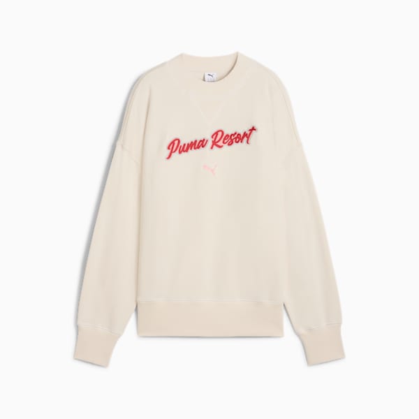 Sudadera estampada de cuello redondo sobredimensionada para mujer Premium Essentials, Alpine Snow, extralarge