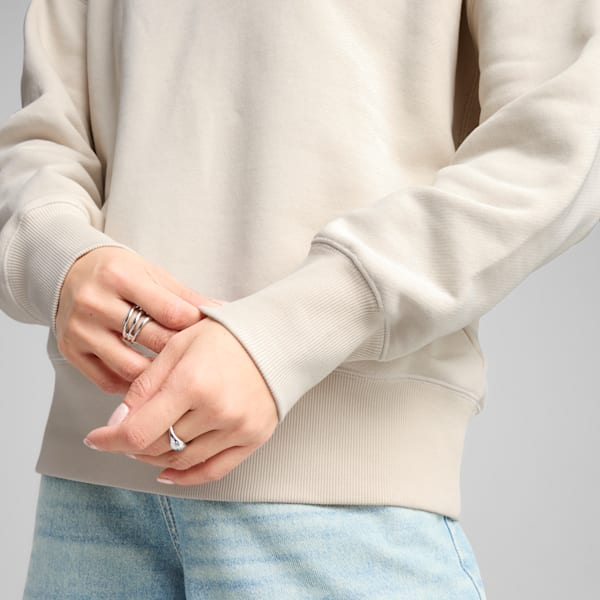 Sudadera estampada de cuello redondo sobredimensionada para mujer Premium Essentials, Alpine Snow, extralarge