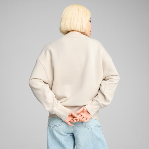 Sudadera estampada de cuello redondo sobredimensionada para mujer Premium Essentials, Alpine Snow, extralarge