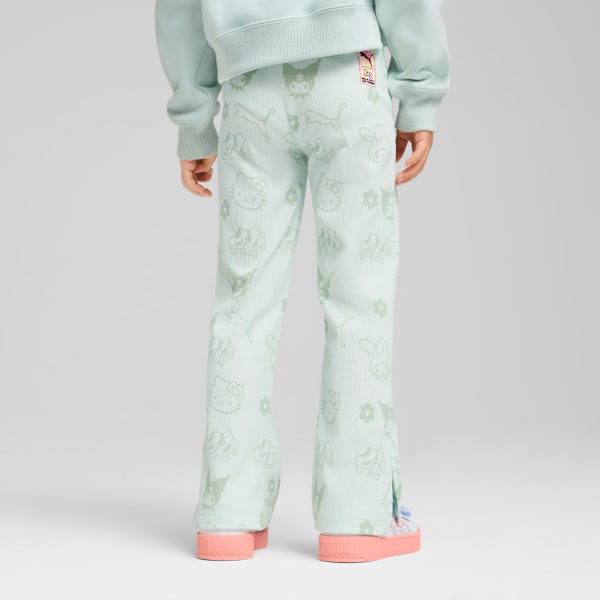 PUMA x HELLO KITTY & FRIENDS Kid's Ribbed Flared Slim Fit Leggings, Peaceful Blue, extralarge-IND