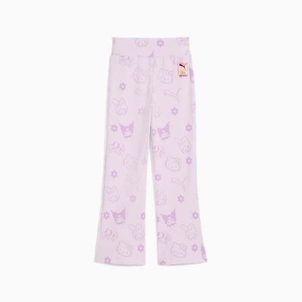 PUMA x HELLO KITTY® &amp; FRIENDS Little Kids' Ribbed Flared Leggings, Lilac Frost, extralarge