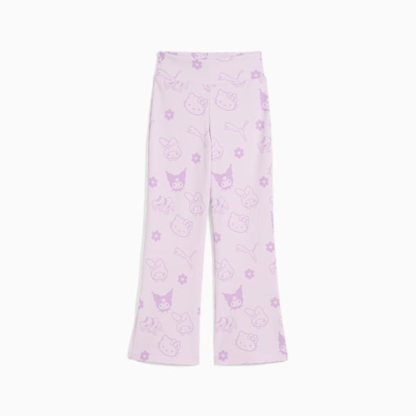 PUMA x HELLO KITTY® &amp; FRIENDS Little Kids' Ribbed Flared Leggings, Lilac Frost, extralarge