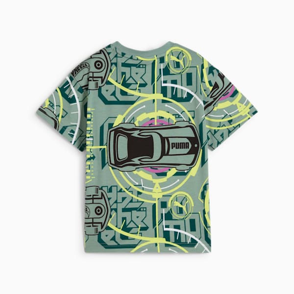PUMA x HOT WHEELS™ Little Kids' Relaxed Tee, Green Moon, extralarge