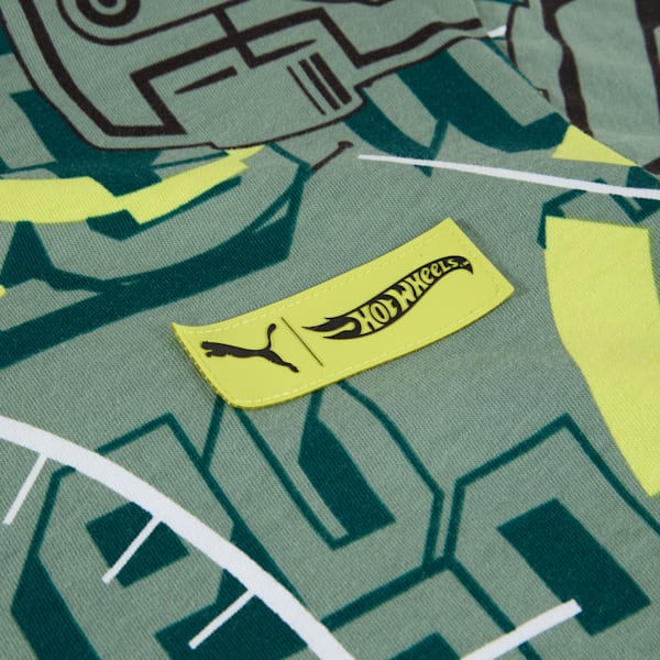 PUMA x HOT WHEELS™ Little Kids' Relaxed Tee, Green Moon, extralarge