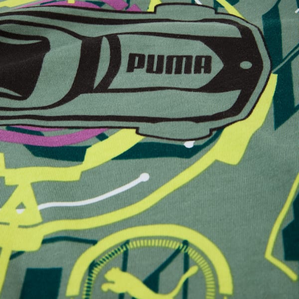 PUMA x HOT WHEELS™ Little Kids' Relaxed Tee, Green Moon, extralarge