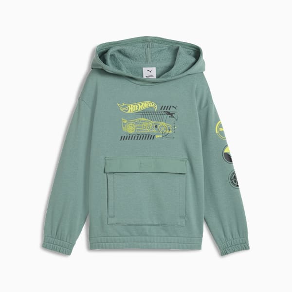 Sudadera holgado PUMA x HOT WHEELS™ para niños, Green Moon, extralarge