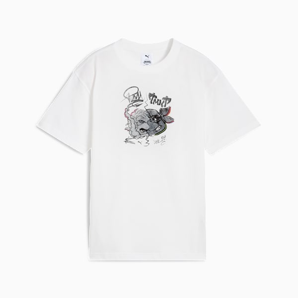 PUMA HOOPS x TMNT Big Kids' Relaxed Graphic Tee, PUMA White, extralarge