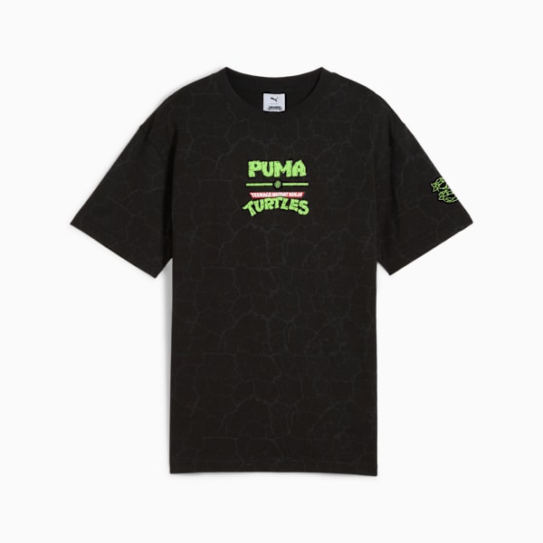 PUMA x TMNT All-Over Print Youth Relaxed Fit Tee, PUMA Black, extralarge-IND