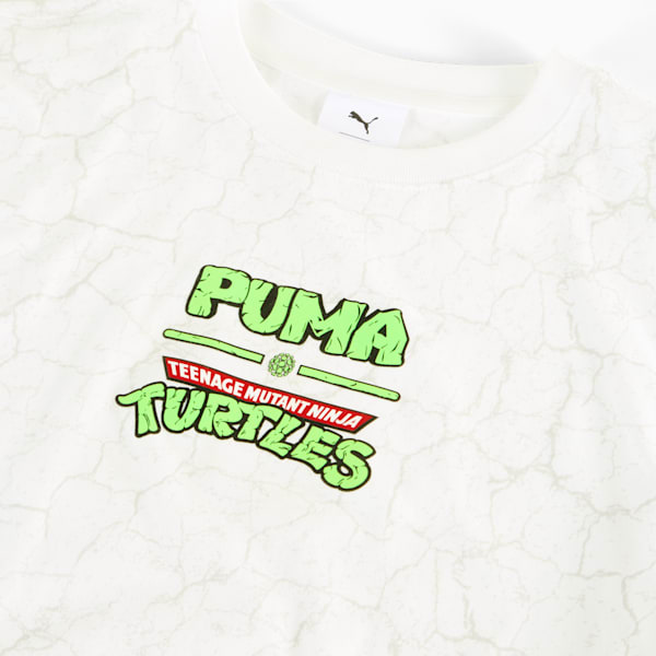 PUMA HOOPS x TMNT Big Kids' Relaxed All-Over Print Tee, PUMA White, extralarge