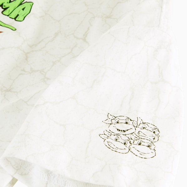 PUMA HOOPS x TMNT Big Kids' Relaxed All-Over Print Tee, PUMA White, extralarge
