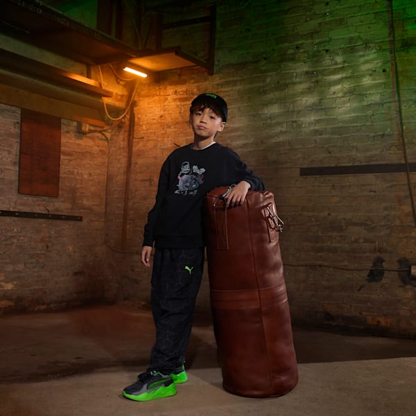 PUMA x TMNT Big Kids' Relaxed Woven Cargo Pants, PUMA Black, extralarge