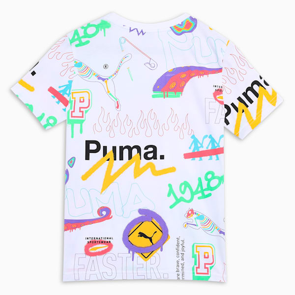 Classics Drip Printed Youth Tee, PUMA White, extralarge-IND
