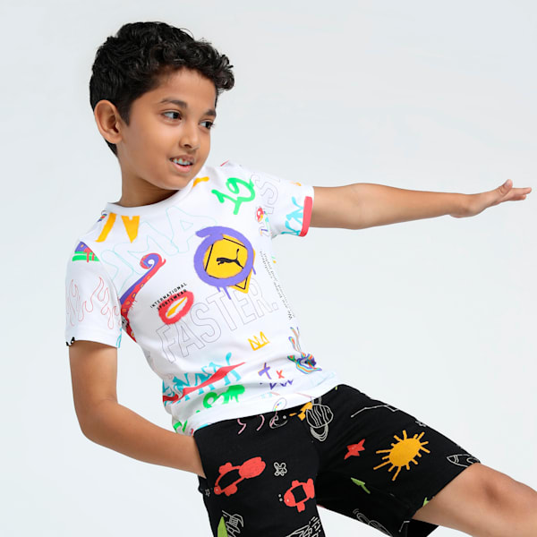 Classics Drip Printed Youth Tee, PUMA White, extralarge-IND