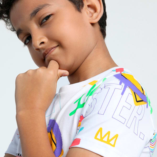 Classics Drip Printed Youth Tee, PUMA White, extralarge-IND