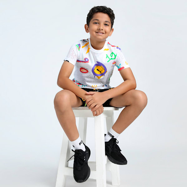 Classics Drip Printed Youth Tee, PUMA White, extralarge-IND