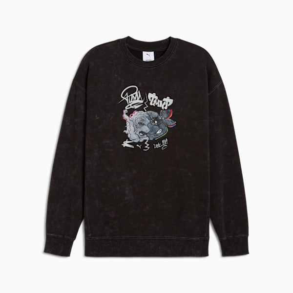 PUMA x TMNT Men's Relaxed Crew Sweatshirt, PUMA Black, extralarge