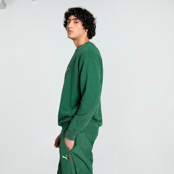 PUMA x TEENAGE MUTANT NINJA TURTLES Men's Relaxed Fit Graphic Crew-Neck Sweatshirt, Vine, extralarge-IND