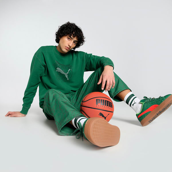 PUMA x TEENAGE MUTANT NINJA TURTLES Men's Relaxed Fit Graphic Crew-Neck Sweatshirt, Vine, extralarge-IND