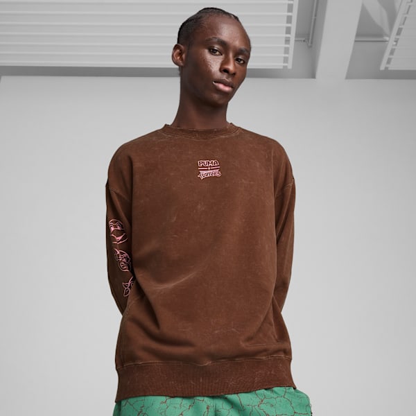 PUMA x TMNT Men's Relaxed Crew Sweatshirt, Chocotart, extralarge