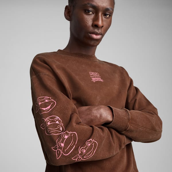 PUMA x TMNT Men's Relaxed Crew Sweatshirt, Chocotart, extralarge