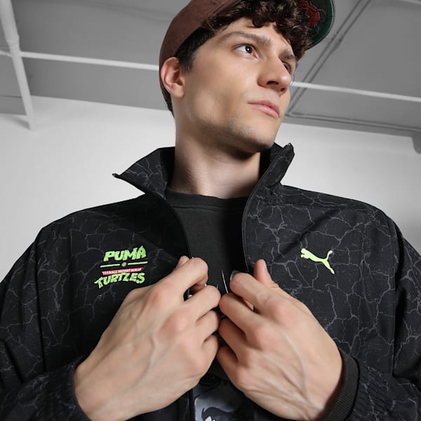 PUMA X TMNT PUMATECH Men's Relaxed Fit Track Jacket, PUMA Black, extralarge-IND