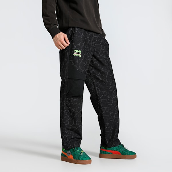 PUMA x TMNT PUMATECH Men's Relaxed Cargo Pants, PUMA Black, extralarge