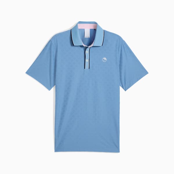 PUMA x ARNOLD PALMER Tipped Jacquard Golf Polo Men, Zen Blue, extralarge