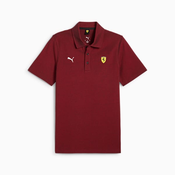 Scuderia Ferrari Race 2 Tone Men's Motorsport Polo, Rosso Corsa, extralarge-IND