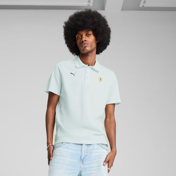 Scuderia Ferrari Race 2 Tone Men's Motorsport Polo, Peaceful Blue, extralarge-IND