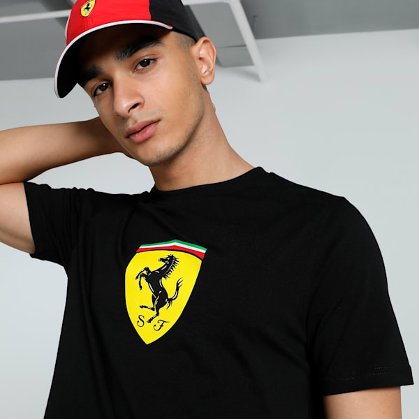 Scuderia Ferrari Race Coloured Big Shield Motorsport Men's Tee, PUMA Black, extralarge-IND