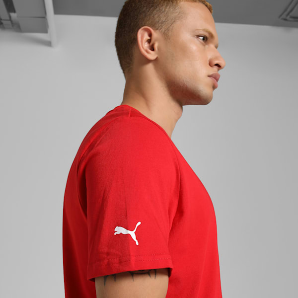 Scuderia Ferrari Race Coloured Big Shield Motorsport Men's Tee, Rosso Corsa, extralarge-IND